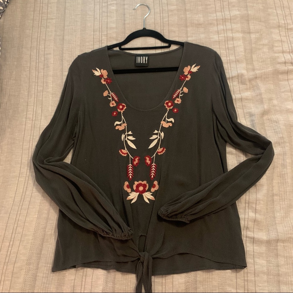 Dark Gray Boutique Top